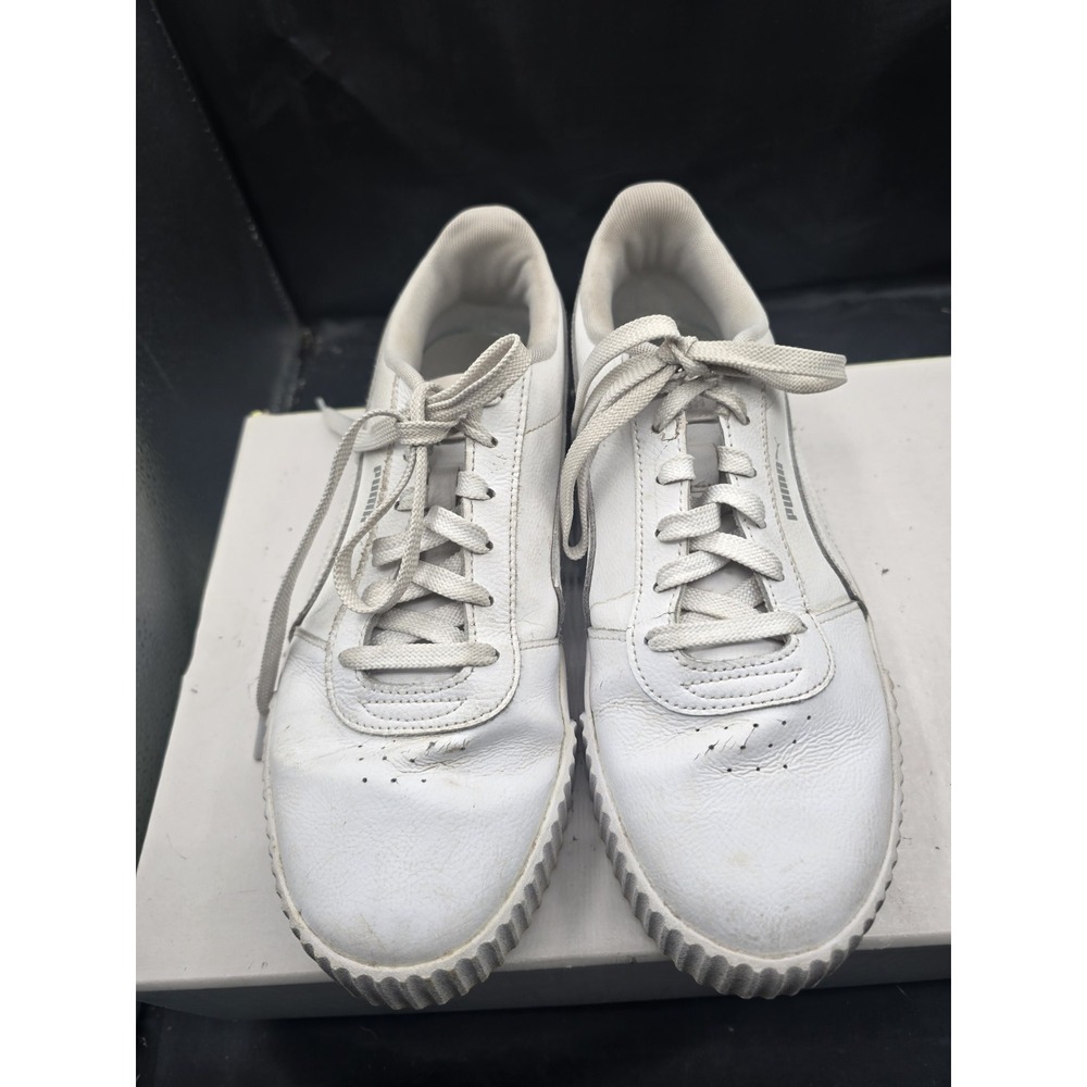 Size 11 -‎ PUMA Carina Leather White Silver W
